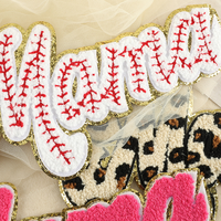 Patch brodé pailleté pour la Fête des Mères, lettres thermocollantes « Mama » en chenille pour vêtements