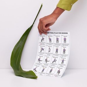 Piano di esercizi di yoga su sedia per anziani di 30 giorni, guida agli esercizi a casa, poster per stretching (set da 2 pezzi) - Product Image 2