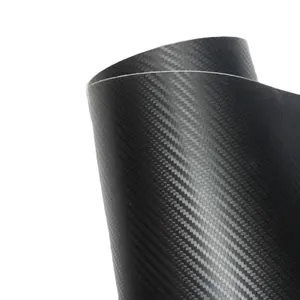 1.52x30 m voiture corps PVC 3D d'enveloppe de fiber de carbone noir film d'enveloppe de vinyle rouleaux autocollant