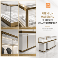 Vitrine à bijoux moderne de luxe en verre trempé avec éclairage LED, meuble de présentation haut de gamme pour la vente au détail