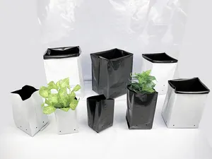 Черно-белый полиэтиленовый перфорированный пластиковый пакет для плантации овощей/фруктов/деревьев/рассады