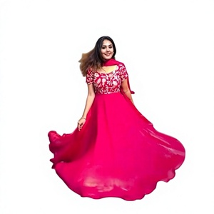Vestido de crepé natural de lujo, de secado rápido, con lentejuelas y adornos Dori, moderno salwar kameez para ocasiones festivas/bodas. - Product Image 1