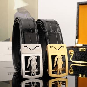 Cinturón Automático para Hombre de Piel de Cocodrilo 100% Genuina, 3.8 Pulgadas de Ancho, con Hebilla de Acero y Tamaño de Cintura Personalizable y Duradero - Product Image 4