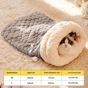 Invierno otoño cálido gato cama cerrada segura gato saco de dormir grueso conejo felpa gato cama mascota dormir Pad - Product Image 2