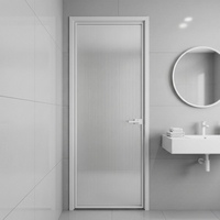 Portes Françaises Modernes en Aluminium Étanche avec Double Vitrage Trempé, Ouverture Latérale Manuelle pour Appartement, Intérieur d'Hôtel