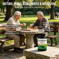 Kapsul Ekstrak Ginkgo Biloba Alami dan Ginseng Panax Mendukung Fokus Memori, Sirkulasi, Antioksidan, Imunitas, dan Pertumbuhan Rambut