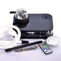 Offre Spéciale Narguilé Chicha Portable en Acrylique Petit Format Design Livre Arabe Multi-Couleurs avec Tuyau Simple et Boîte Lumineuse LED