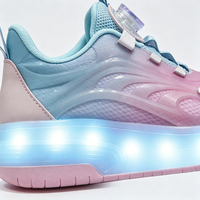 Chaussures à roulettes LED rechargeables pour enfants, garçons et filles, unisexe, avec boucle rotative, baskets lumineuses, vente en gros Ruidongle