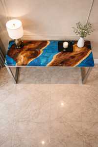 Table en résine époxy en gros, meubles en bois naturel faits à la main, table à manger moderne, table basse, table de conférence, intérieur de luxe - Product Image 2