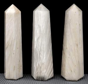 Vente en gros d'obélisque de scolecite blanc laiteux cristal de guérison poli pour l'amour inconditionnel et la décoration sereine de la chambre - Product Image 1