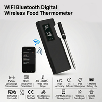 Thermomètre numérique sans fil longue portée pour barbecue en métal avec Bluetooth, étanche IP68, écran LCD, précision 1°C et application