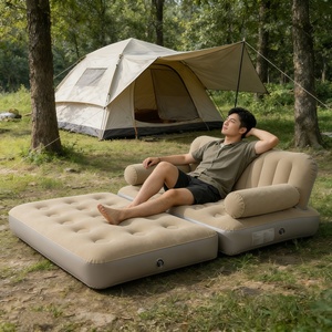 Canapé-<span class=keywords><strong>lit</strong></span> gonflable automatique portable et durable, matelas pneumatique pliable pour camping extérieur et maison, en matériau floqué - Product Image 4