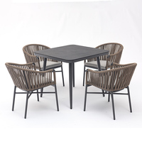 Ensemble de mobilier d'extérieur moderne Ensemble table à manger en corde pour hôtel, patio, balcon, café, terrasse, restaurant
