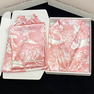 Mùa hè khí chất Pháp Đồ ngủ cao cấp cảm giác mô phỏng lụa mỏng dài tay Cô Gái Nhà giải trí và thoải mái phù hợp với - Product Image 6