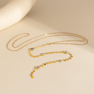 Collana con nappine lunga in metallo bohémien da donna nuova collana Sexy Color oro a forma di Y gioielli per festa nuziale - Product Image 4