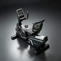 Vélo d'exercice commercial inclinable AUGER avec dossier, écran LCD, vélo d'appartement à faible impact pour salle de sport