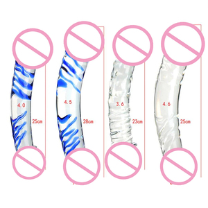 Dildo <span class=keywords><strong>in</strong></span> Vetro Trasparente a Doppia Estremità, Stimolatore Punto G, Masturbatore Femminile Realistico con Texture - Product Image 6