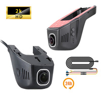 Caméra embarquée pour voiture avec connexion WiFi intégrée, application mobile et surveillance de stationnement 24h/24, dashcam avec câble d'alimentation ACC pour voiture