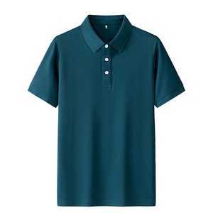 Polo Shirt Short Sleeve Solid Color Polyester Breathable Daily Wear - Product Image 2