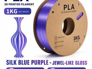 เส้นใยพิมพ์ 3 มิติ Silk PLA ขนาด 1.75 มม. น้ำหนัก 1 กก. สีน้ำเงินม่วงเมทัลลิกเงา สำหรับเครื่องพิมพ์ 3 มิติ Bambu Lab Creality FDM - Product Image 1