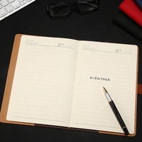 Notezbuch – papeterie de Journal en cuir recyclé, grille noire en papier Kraft, fournitures scolaires, carnet avec corde