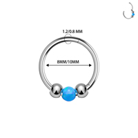 316L anting bedah baja tahan karat Clicker 16G 20G Opal Septum cincin hidung Helix Tragus Lobe perhiasan tindik badan keong