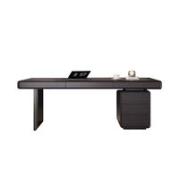 Bureau de direction moderne de luxe Liyu avec tiroirs, en alliage d'aluminium et bois, convertible, style Dubaï