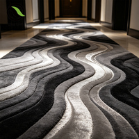 Tapis artistique moderne fait main QQ, texture 3D, tufté à la main, laine de Nouvelle-Zélande, soie de bambou, haut de gamme, sur mesure, pour hall de penthouse