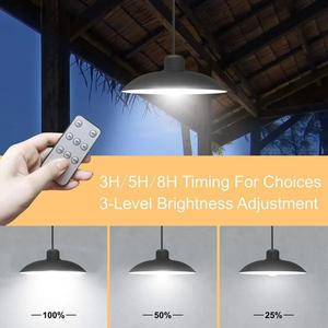 <b>Solar</b> Pendant Light Outdoor Waterproof LED <b>Lamp</b> Double-head Chandelier Decorations With Remote Control for Indoor Shed Barn Room - Product Image 5