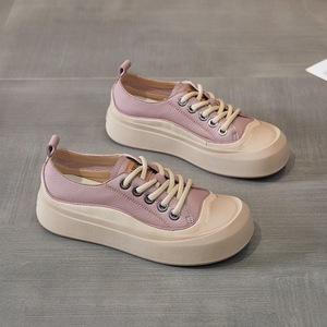 Sandales plates rétro en cuir blanc pour femme, style printemps/été 2026, nouvelle collection, élégantes et mignonnes - Product Image 3