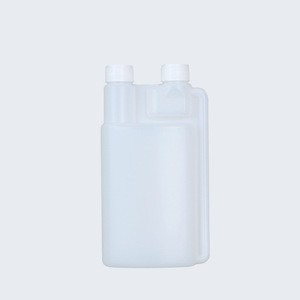 Botella Plana Semitransparente de HDPE Jian Container, 100-1000 ml, Doble Cuello, Graduada, para Dispensar, Almacenar y Transportar - Product Image 2