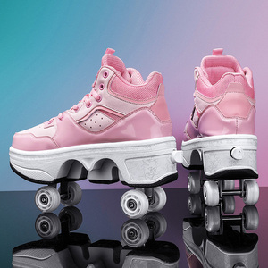 Chaussures à roulettes déformables pour enfants et adultes, patins à roulettes rétractables réglables à 4 roues pour enfants - Product Image 4