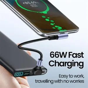 Câble de charge rapide USB-C 66W à double coudière courte avec USB 2.0, en nylon tressé et PVC, pour <span class=keywords><strong>iPhone</strong></span> 15/16 - Product Image 2