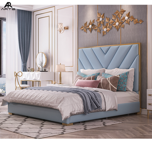 Роскошная Высококачественная современная кожаная кровать с ворсом для изголовья двуспальная кровать газовый подъемник гидравлический Королевский размер с кроватями для хранения - Product Image 2