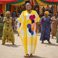 Robes africaines en gros avec impression numérique, longues et amples, respirantes, à rayures, style kényan