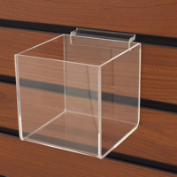 Maßgefertigte Marketing-Halterungen aus Acryl für Slatwall, J-Regal, 12 Zoll Breit, 2,5 Zoll Tief, Transparente Schwebende Produktpräsentation für den Einzelhandel