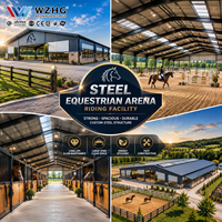 Arena de equitación interior con estructura de acero de gran envergadura pre-fabricada y interior claro para equitación profesional