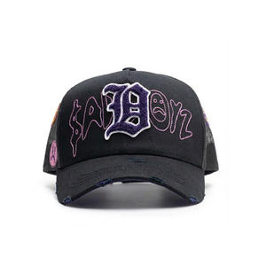 Casquettes de baseball sportives personnalisées 5 panneaux Barbas Hats X <span class=keywords><strong>Sad</strong></span> Boys avec doublure en satin, dorées 24 carats G5, vente en gros, fabricant de casquettes Barbas Hats - Product Image 2