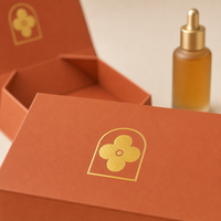 Boîte cadeau rigide pliable avec logo personnalisé, en carton gris, estampage à chaud, emballage carré pour parfum, soin de la peau, sérum
