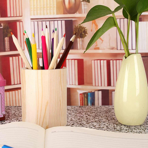 Personalizzato rotondo scatole di legno desktop <span class=keywords><strong>da</strong></span> ufficio organizzatore di legno del supporto della penna - Product Image 2