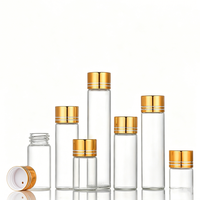 Bouteilles en verre de 5 ml à 150 ml avec bouchon à vis, mini-flacons, mini-pots, tubes en verre, perles, paillettes, échantillons de graines, boîte, marquage à chaud, soins personnels