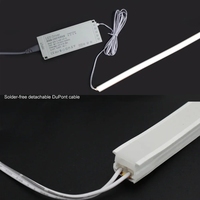 Profil de couverture de bande LED en silicone ultra-mince encastré 12V 24V pour tube néon, idéal pour éclairage sous-meuble