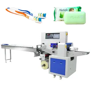 350x Manufacturer Cheap Customized Commercial Back Seal Soap Tooth Brush Noodle Candy Sachet Flow Wrapper Pillow Packing Machine