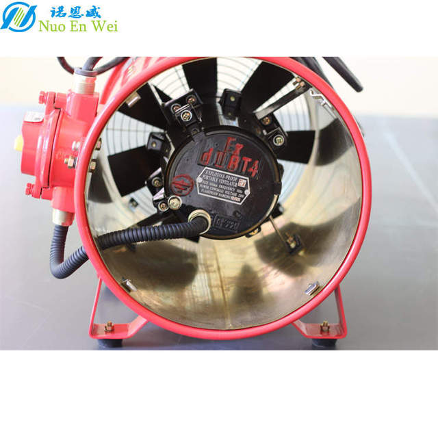 Explosion-proof Portable Industrial Circulating Fan Blower Pneumatic Axial Fans DC Stainless Steel Red Aluminum Alloy Duct Fan