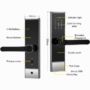 Hotel Tuya/TTLOCK Smart <b>Digit</b> <b>Lock</b> Fingerprint Recognition Smart Door <b>Lock</b> Card Password Semi-automatic Cloud for Metal Doors - Product Image 5