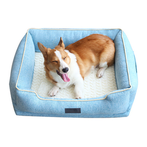 Venta al por mayor de varios colores rectángulo lavable cama para perros cama calmante para perros - Product Image 2