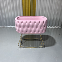 PZCN HOME Lit bébé multifonctionnel à bascule, lit d'appoint, berceau avec décorations capitonnées et matelas amovible lavable