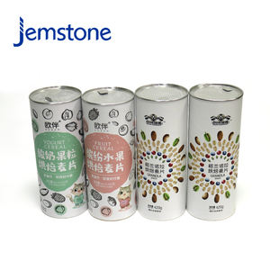 Boîte d'emballage cylindrique en carton kraft de qualité alimentaire, recyclable, sur mesure, pour collations, tube en papier pour protéines en poudre - Product Image 1