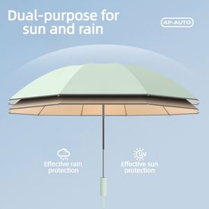 Parapluie pliant inversé personnalisé avec logo, revêtement coloré, ouverture automatique, compact, coupe-vent, pour voyage, soleil et pluie, pour femme, marque de qualité - Product Image 3