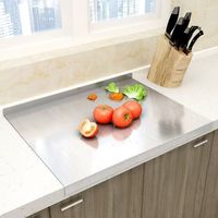 Planche à découper et à pétrir en acier inoxydable épaissi antidérapante pour la maison et la cuisine, idéale pour la cuisson et la préparation des légumes